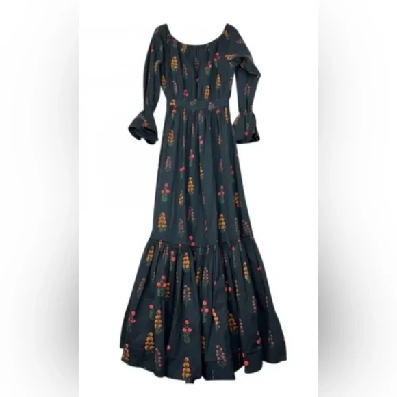 Agua by Agua Bendita Almendra Dahlia Floral Off Shoulder Dress - Picture 2 of 7